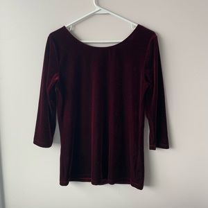 Joe Fresh velvet 3/4 sleeve top